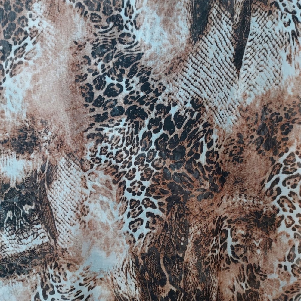 Women's Animal Print Scarf Leopard Snake Boho Sheer Fringe Brown Fall Chic